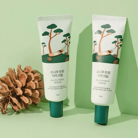 Крем с экстрактами сосны и центеллы для проблемной кожи | Round Lab Pine Calming Cica Cream 50ml - фото 3