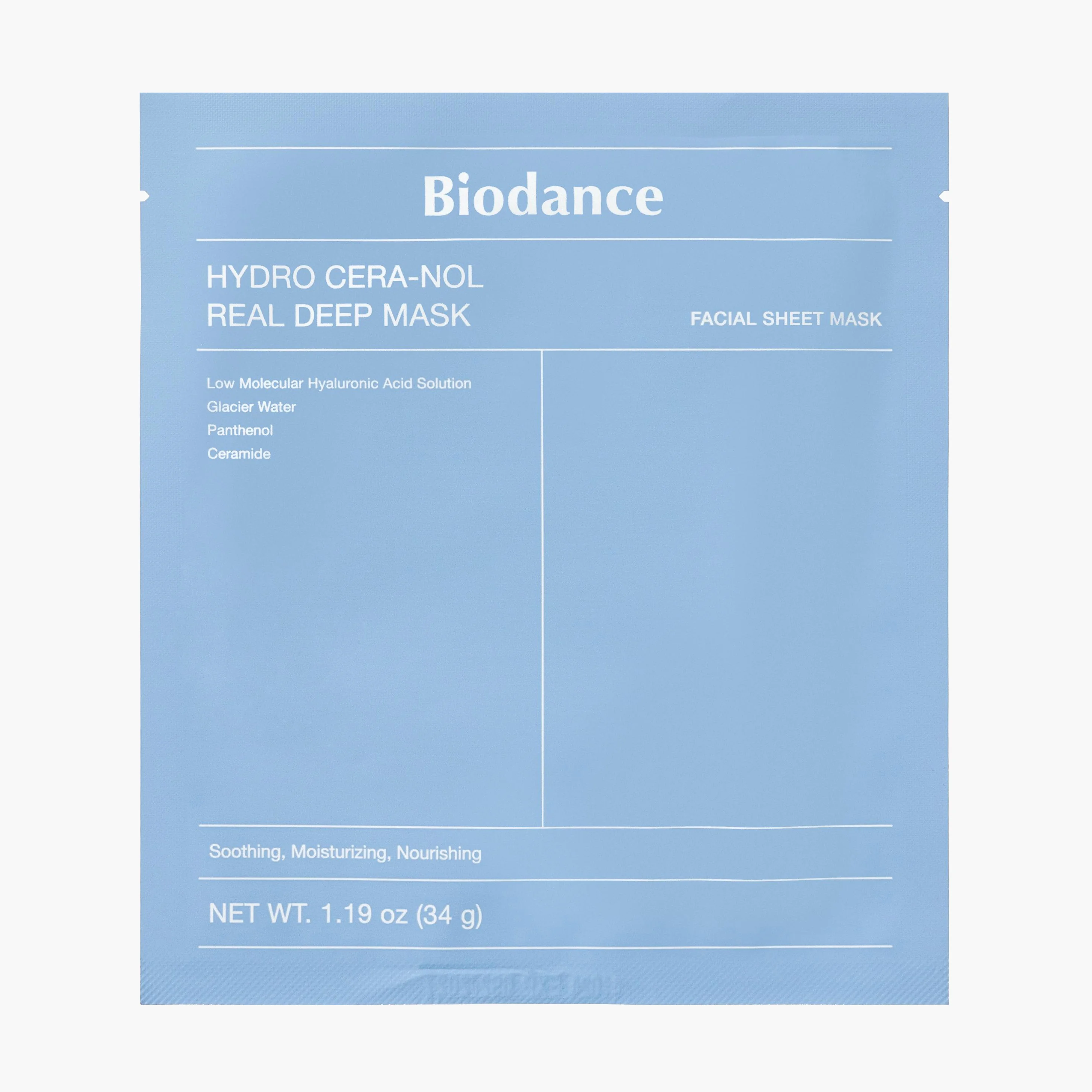 Маска восстанавливающая гидрогелевая с пантенолом и керамидами | Biodance Hydro Cera-nol Real Deep M