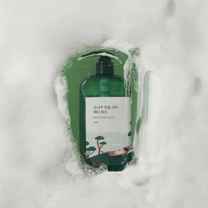 Гель для душа успокаивающий с экстрактами сосны и центеллы | Round Lab Pine Calming Cica Body Wash 400ml - фото 5