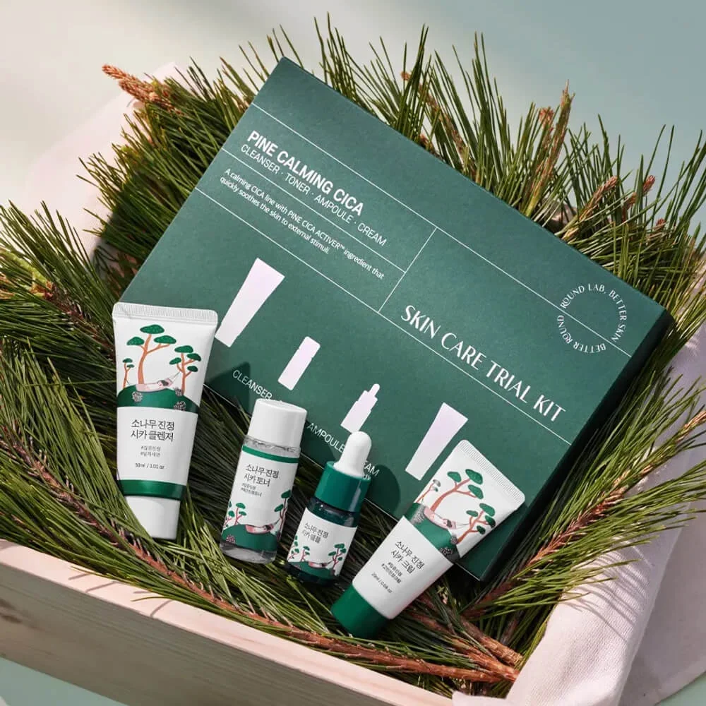 Travel-набор уходовых средств с экстрактом сосны и центеллы | Round Lab Pine Calming Cica Trial Kit - фото 5