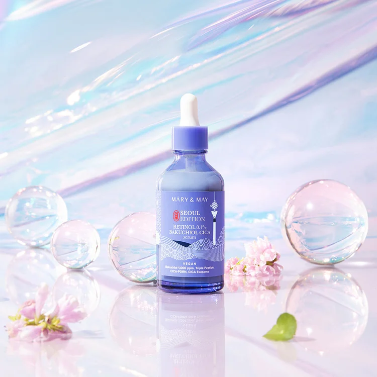 Сыворотка с ретинолом и бакучиолом | Mary&May Retinol 0.1% Bakuchiol CICA Serum 80 ml - фото 7