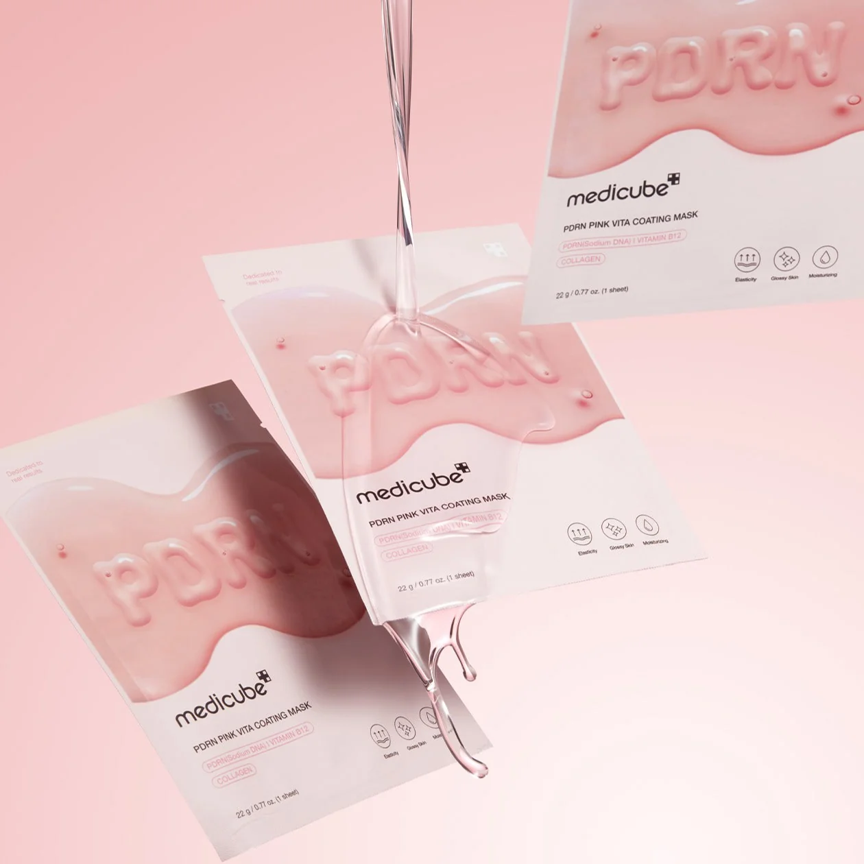 Маска тканевая с PDRN и коллагеном для сияния кожи | Medicube PDRN Pink Vita Coating Mask - фото 3