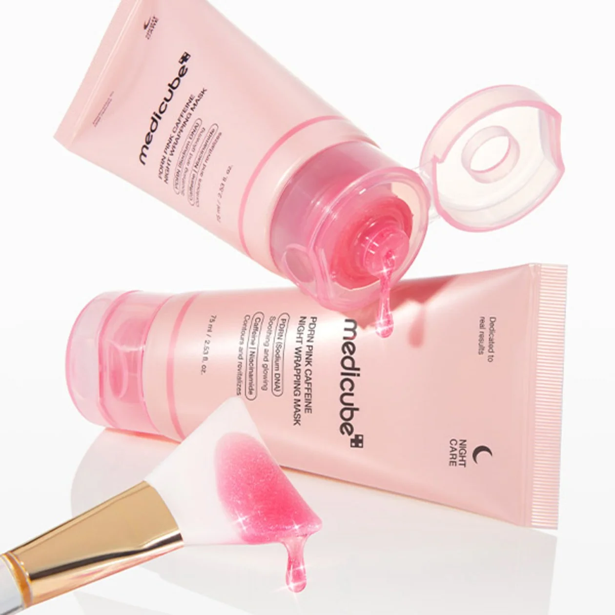 Маска ночная с кофеином | Medicube PDRN PINK CAFFEINE NIGHT WRAPPING MASK 75ML - фото 5