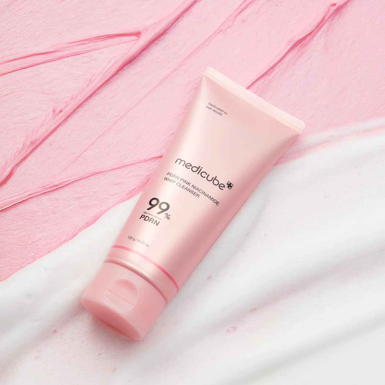 Пенка очищающая с ниацинамидом и PDRN | Medicube PDRN PINK NIACINEAMIDE WHIP CLEANSER 120g - фото 5